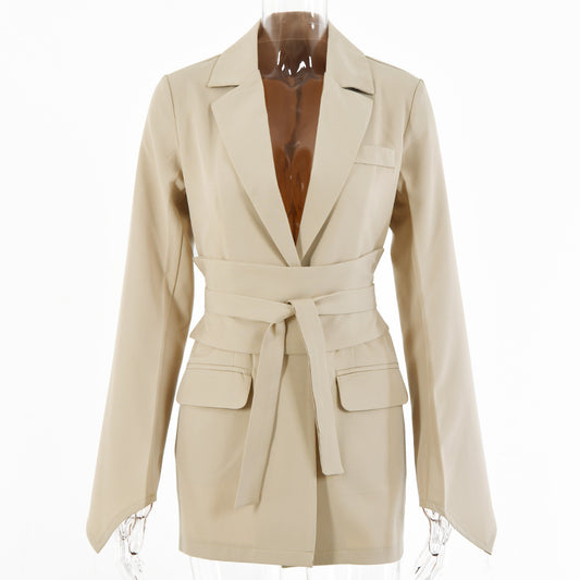Unieke Blazer Met Ceintuur