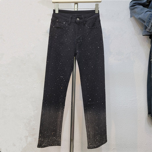 High Waist Jeans Met Glitters